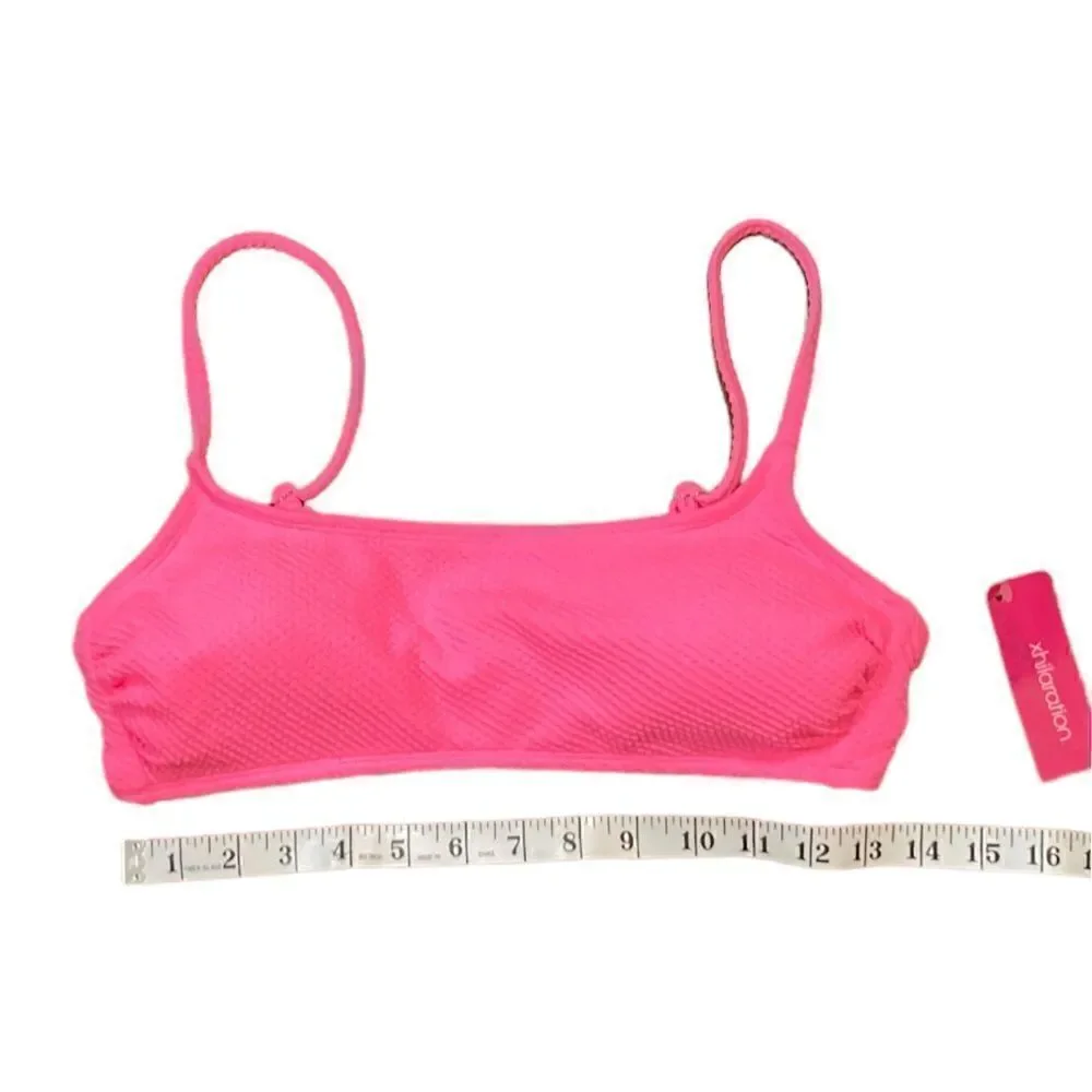 Xhilaration Hot Pink Textured Swim Top, Size L (8-10), NWT‎